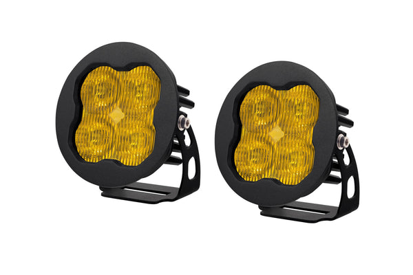 Diode Dynamics - DD6142P - SS3 LED Pod Sport Yellow SAE Fog Round (pair)